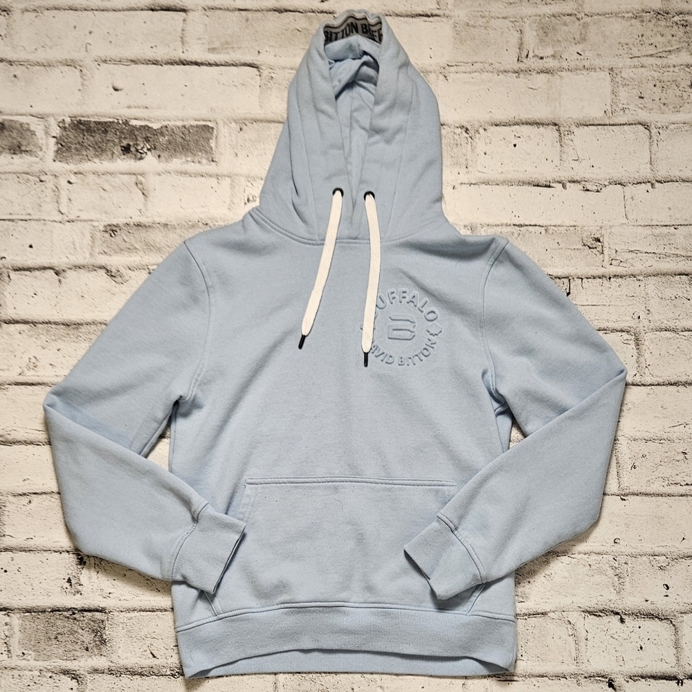 Buffalo David Bitton Hoodie Light Blue Pullover Pocket Size Small - Picture 3 of 8